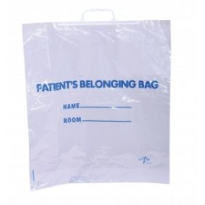 BAG, PATEINT BELONGING, RIGID HANDLE, CLEAR, 250 EA/CS
