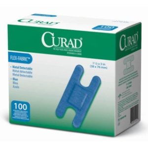 BANDAGE, ADH, FABRIC, KNUCKLE, BLUE, MET DET, 1200 EA/CS, 12 BX/CS