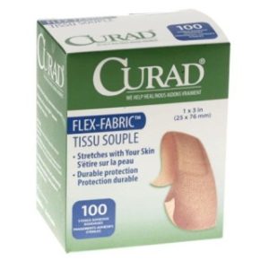 BANDAGE, ADHESIVE, FABRIC, 1''X3'', STRL, LF, 100 EA/BX, 12 BX/CS