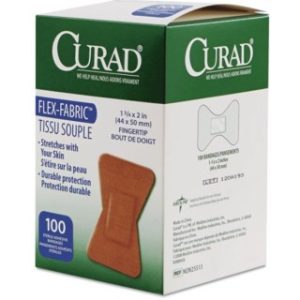 BANDAGE, ADHESIVE, FABRIC, FINGERTIP, LG, ST, 100 EA/BX, 12 BX/CS