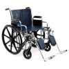 Extra-Wide Wheelchairs, 24'' ((60.9cm) Removable desk-length, arms Elevating leg rests, 1 EA/CS