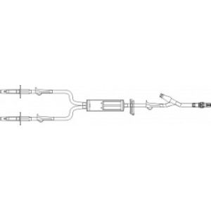 SET BLOOD ADMINISTRATION IV Y-TYPE 112INL 170U FILTER NEEDLE-FREE CONNECTORROTATING LUER LATEX-FREE  25CS - B9309