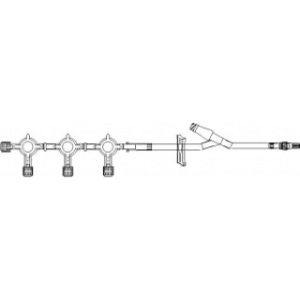 SET EXTENSION IV 42IN W3 GANG 4-WAY STOPCOCKS  CLAVE(R)  CLAMP  ROTATING LUER - B9779