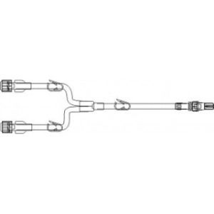 SET EXTENSION IV 9IN BIFUSE W3 CLAMPS (2 WHITE  BLUE)  ROTATING LUER DEHP-FREE LATEX-FREE  50CS - B1490