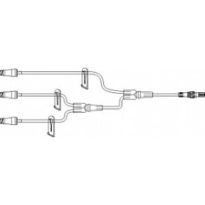 SET IV EXTENSION 16INL NEEDLE-FREE PORT SPIKE ADAPTER TRIFURCATED DEHP-FREE  50CS - B3313