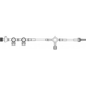 SET IV EXTENSION 36INL STANDARD BORE 2 GANG 4-WAY STOPCOCK CHECK VALVE MANIFOLD LATEX-FREE  50CS - B5529