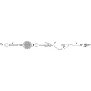 Standard Bore Extension Set with 0.2 Micron Filter  1 SmartSite Valve and Pinch Clamp  Swivel Luer Lock  25CS - SM5020