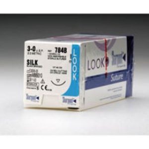 SUTURE 4-0 18 BLACK BRAIDED SILK C6  12BX - 781B