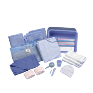 TRAY SURGICAL PROCEDURE STANDARD VAGINAL DELIVERY CONVENIENCE WBABY CAPGOWNBLANKET BACK TABLE COVER GAUZE PAD LEGGINGS NEEDLE TOWELS SYRINGE DRAPE MEDICINE CUP MATERNITY PADS PLACENTA BASIN LID UMBILICAL CORD CLAMP LATEX-FREE 8Case - 89-5043