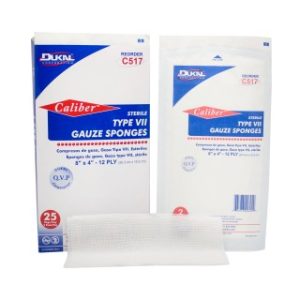 Type VII Gauze Sponges 8 x 4 12-Ply  Sterile  2PK  25 PKBX - C517