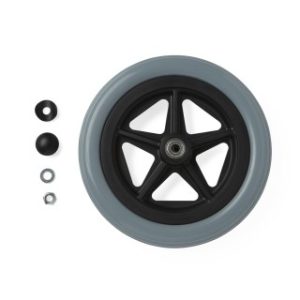 WHEEL, 8IN, REAR, 1 EA, W/HARDWARE, 1 KT/EA, 1 KT/KT