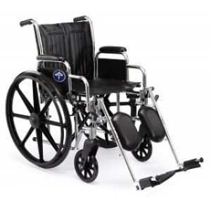 WHEELCHAIR, 20'', DLA, ELR, 300LB CAP, EACH