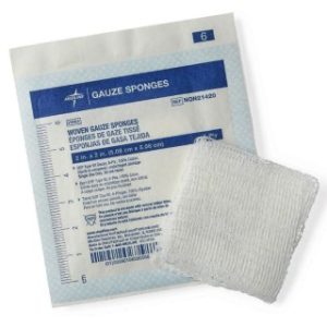 Woven Sterile Gauze Sponges, 2'' x 2'', 8-ply (5.08 x 5.08 cm), 3000 EA/CS, 1500 PK/CS, 30 BX/CS