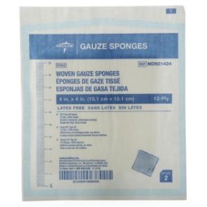 Woven Sterile Gauze Sponges, 4'' x 4'', 12-ply (10.16 x 10.16 cm),1200 EA/CS, 600 PK/CS, 24 BX/CS