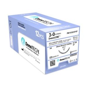 Flexi-Mat PM193024F4P - Suture Polypropylene, 45cm, Blue, 3/0, 24mm, 3/8 Circle, Reverse Cutting, 12 Per/Bx (cross reference to Ethicon 8684G)