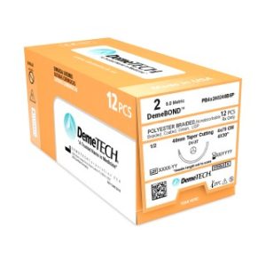 Flexi-Mat PB4X240240B6P - Suture Polyester (Braided), 4x75cm Green, 40mm, 1/2 Circle, Taper Cutting, 12 Per/Bx (cross reference to Ethicon MX69G)