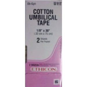 Ethicon U16G - 2-24in Radiopaque Umbilical Tape, 2/PK, 12PK/BX