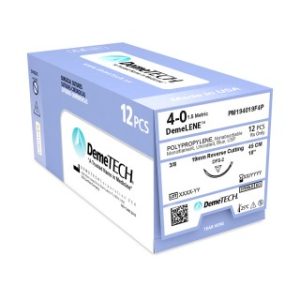 Flexi-Mat PM194019F4P - Suture Polypropylene, 45cm, Blue, 4/0 USP, 19mm, 3/8 Circle, Reverse Cutting, 12 Per/Bx (cross reference to Ethicon 8683G)