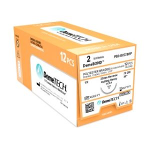 Flexi-Mat PB240222B5P - Suture Polyester (Braided), 75cm, Green, 2 USP, 22mm, 1/2 Circle, Reverse Cutting Heavy, 12 Per/Bx (cross reference to Ethicon X519H)