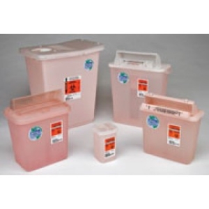 Covidien 8979MW - SharpSafety Sharps Container, Rotor Lid, Red, 2 Gallon